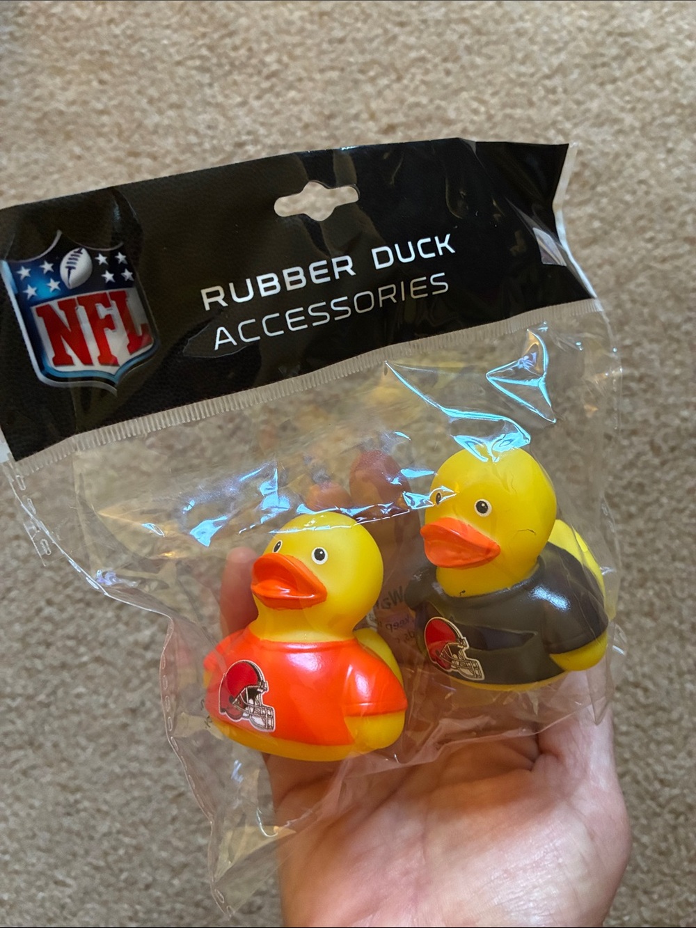 NFL Cleveland Browns Football Rubber Duck Accessories Set